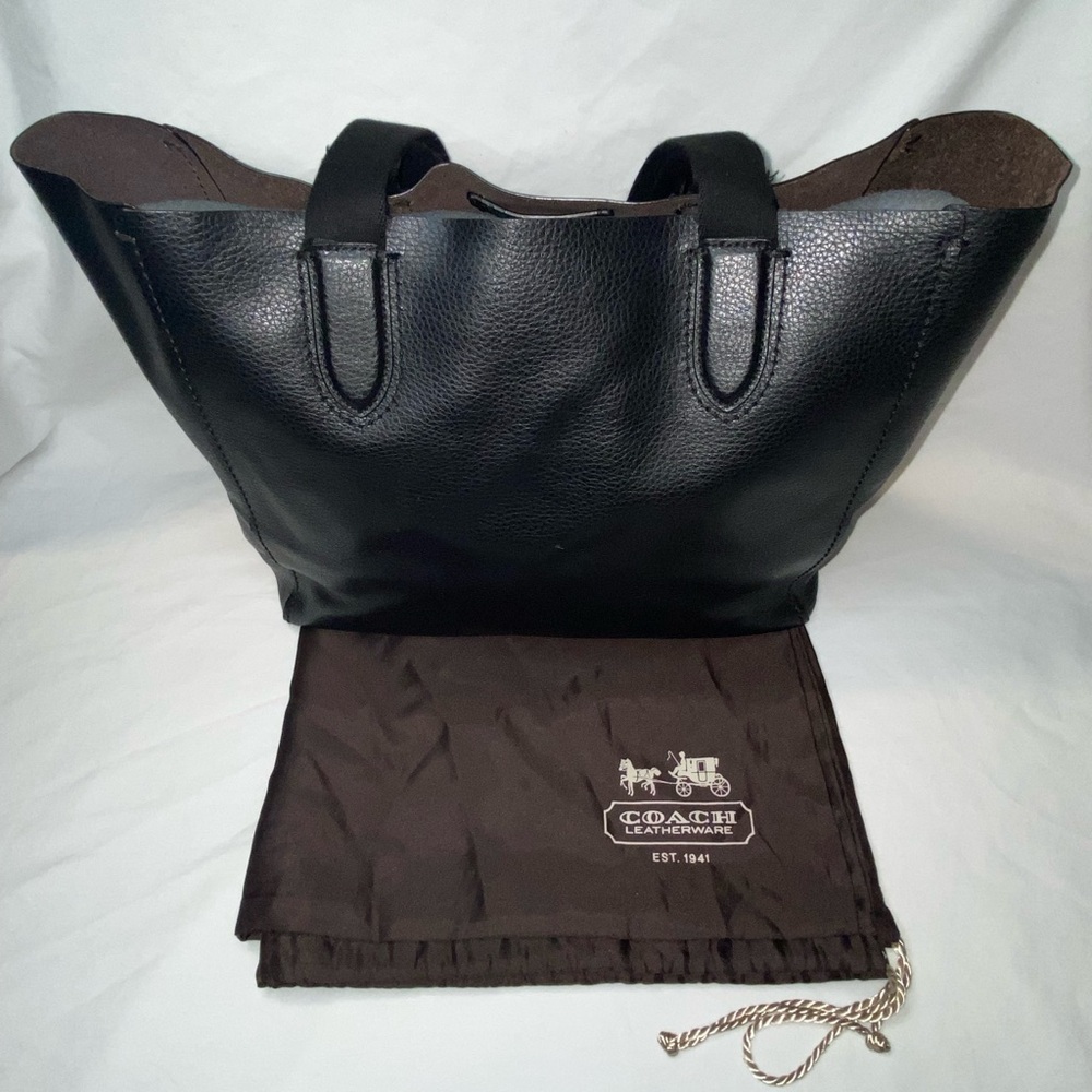 Coach Darby pebbled black leather tote bag - Picture 13 of 16